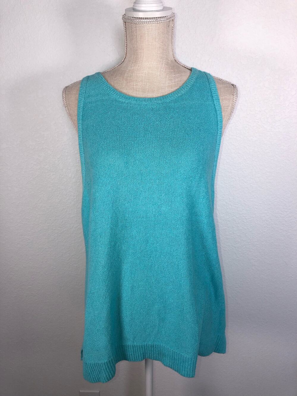 Charter Club Light Pool Blue Knit Sweater Vest - M